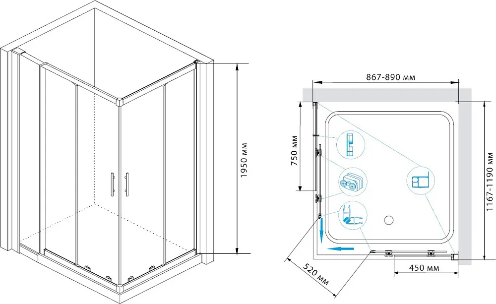 Душевой уголок RGW Hotel HO-42 120x90 см Sancos — официальный сайт