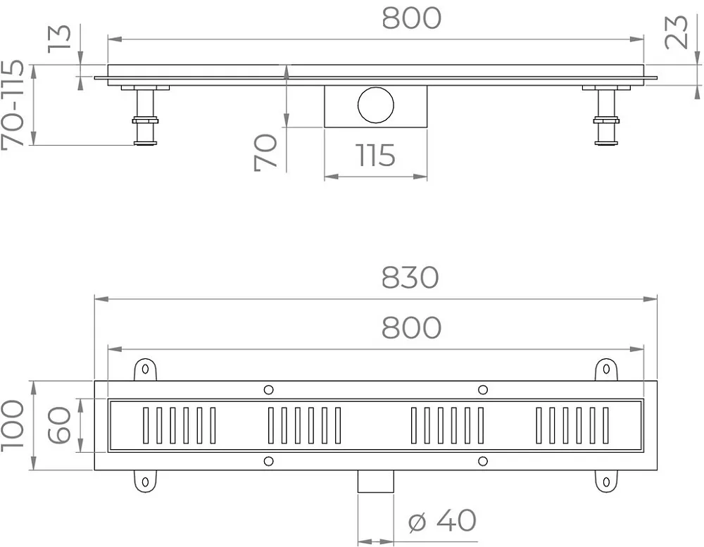 Душевой трап (лоток) RGW SDR-34 хром, 80 см Sancos — официальный сайт