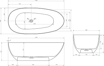 Акриловая ванна Abber Karbon 170x80 см, AK9011-1.7