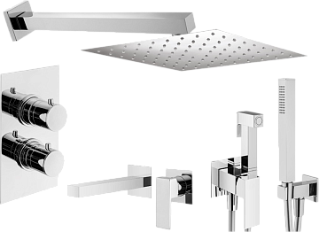 Комплект для ванной Plumberia Selection Tag KITZTGT18QCR220 С ВНУТРЕННЕЙ ЧАСТЬЮ, хром