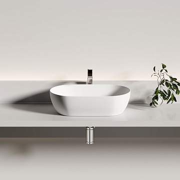 Раковина накладная Ceramicanova Twist овальная 55 см цвет белый матовый CN12001MW