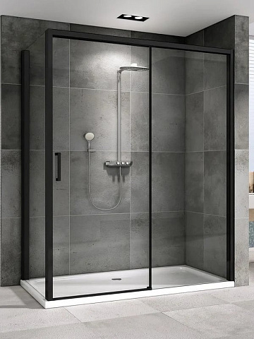 Душевой уголок Abber Komfort AG93120B-S102B 120х100 см, профиль черный, стекло прозрачное