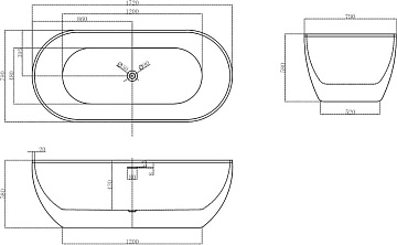 Акриловая ванна Abber 170x80 см, AB9241MW