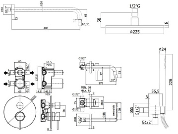 Комплект для ванной Paffoni Light KITLIG018CR006 С ВНУТРЕННЕЙ ЧАСТЬЮ, хром