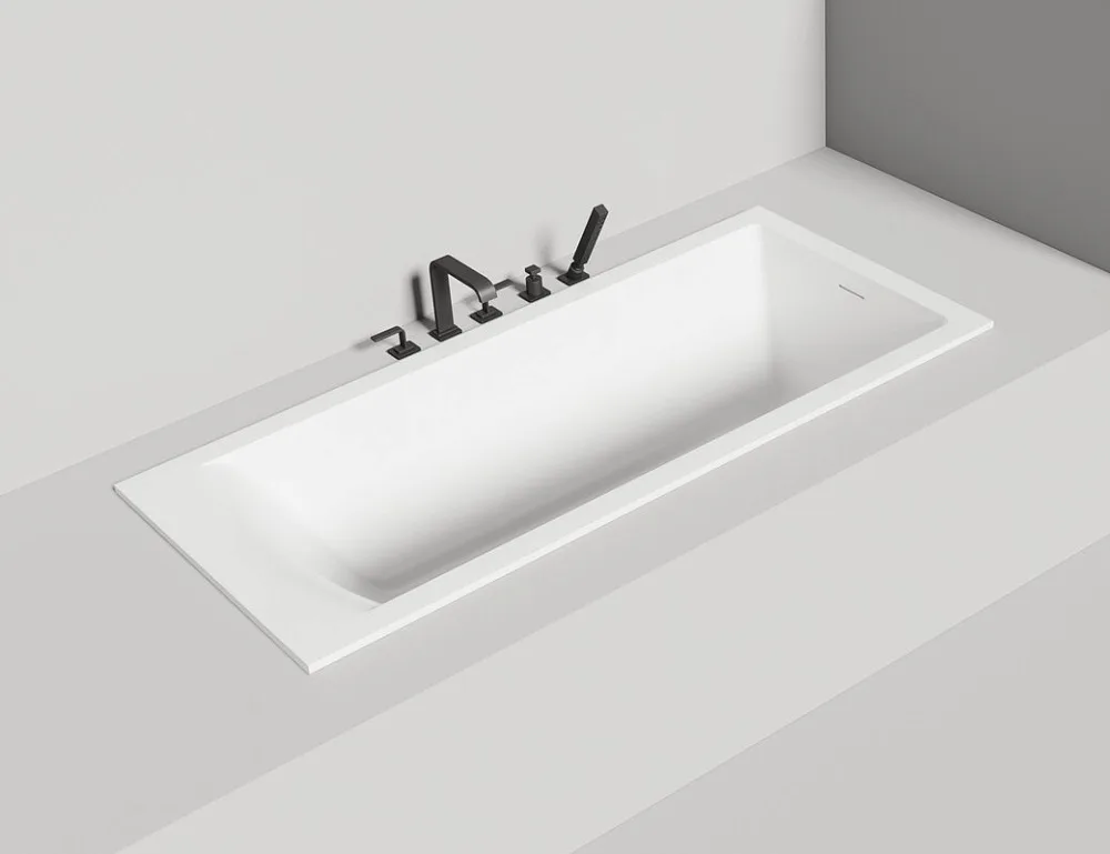 Ванна из искусственного камня Salini Cascata Kit S-Sense 170x75 см, встраиваемая, матовая белая, на  Sancos — официальный сайт