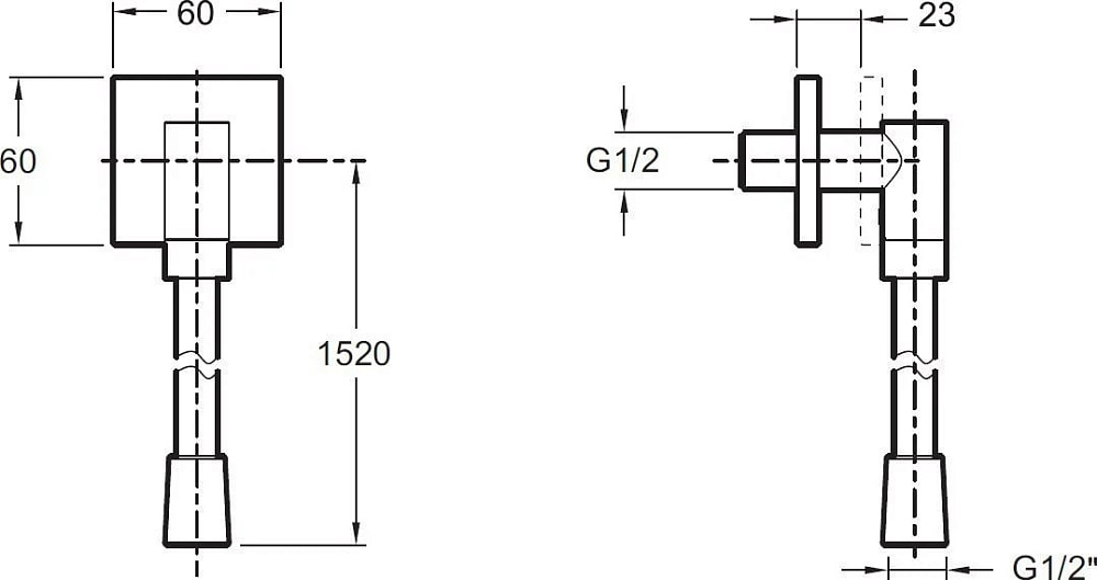 Шланговое подключение Jacob Delafon E14714-CP, с душевым шлангом