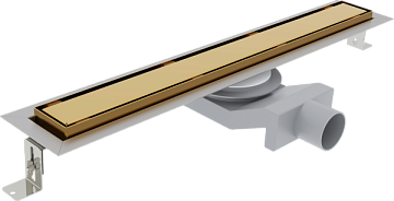 Душевой трап (лоток) Plumberia Selection PST In-Tile 80 см, золото 24К