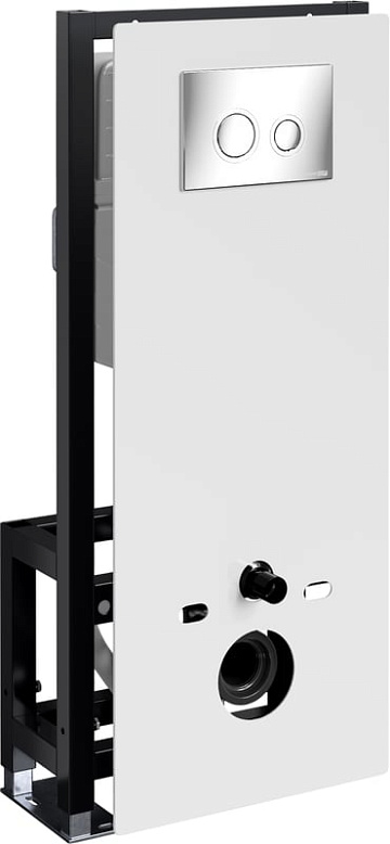 Система инсталляции для унитазов Wasserkraft Glan 66TLT.010.ME.WH.CH01, с кнопкой смыва хром
