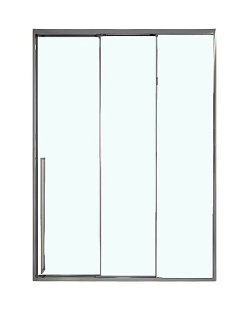 Душевая дверь в нишу Veconi Premium Prato 300 CH-R 130, профиль матовый хром, стекло прозрачное