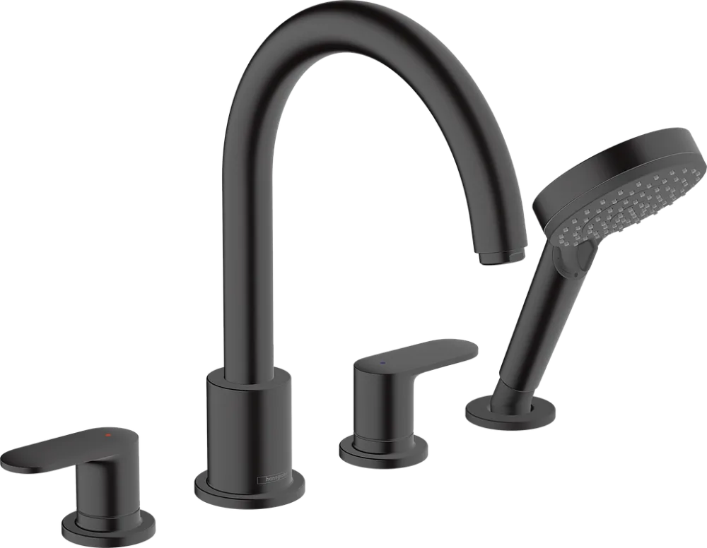 Смеситель на борт ванны Hansgrohe Vernis Blend 71456670, черный Sancos — официальный сайт