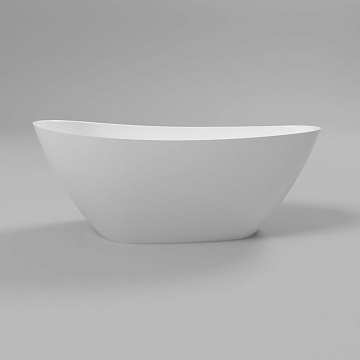 Ванна из искусственного камня WHITECROSS Spinel A 150x70 см, отдельностоящая, белая, овальная, с дон