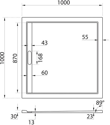 Поддон для душа Cezares TRAY-AS-A-100-30-W 100x100, белый