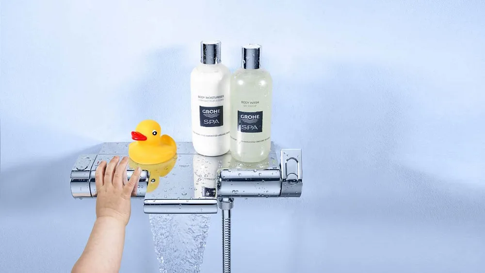 Термостатический смеситель Grohe Grohtherm 2000 New 34174001, для ванны с душем Sancos — официальный сайт