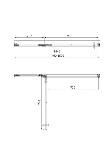 Душевая дверь в нишу Veconi Premium Alassio CH 150x200, профиль матовый хром, стекло прозрачное