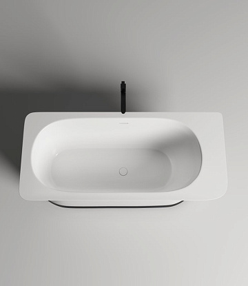 Ванна из искусственного камня Salini Ninfea S-Stone 180x80 см, отдельностоящая, матовая белая, со сл
