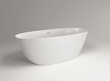 Ванна из искусственного камня Plumberia Selection Veloma 170x75 см, отдельностоящая, матовая белая, 