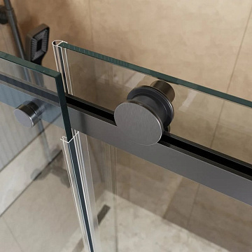 Душевой уголок BelBagno Soft Close-2 AH-1-140/90-C-GM профиль оружейная сталь