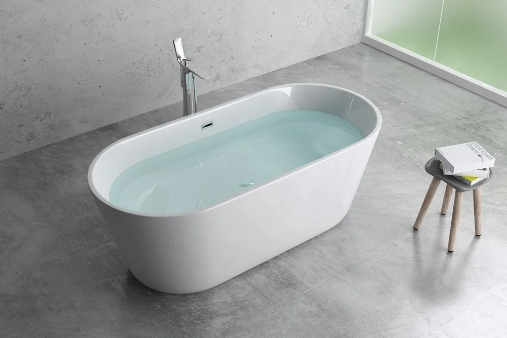 Акриловая ванна Art&Max AM-520-1500-790 150x80 см, отдельностоящая, белая, овальная Sancos — официальный сайт
