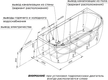 Акриловая ванна Radomir Вальс Макси 180x80 см, 1-01-0-0-1-188