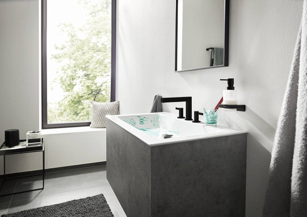Смеситель для раковины Hansgrohe Finoris 110 76033670 матовый черный