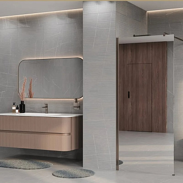 Душевая перегородка Wasserkraft Rur 30W 110 см, профиль никель, стекло зеркальное