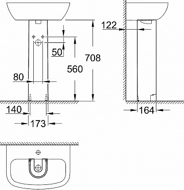 Пьедестал для раковины Grohe Bau Ceramic 39425000