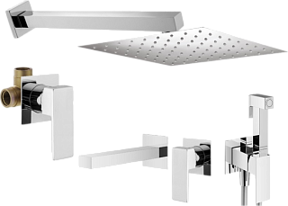 Комплект для ванной Plumberia Selection Tag KITZTG01CR220 С ВНУТРЕННЕЙ ЧАСТЬЮ, хром