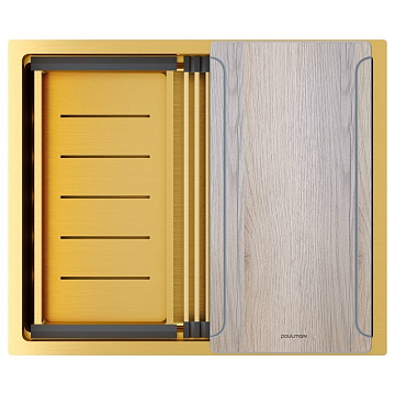 Мойка кухонная Paulmark Next-Multi Sink 54 UNI PM785445-BG брашированное золото