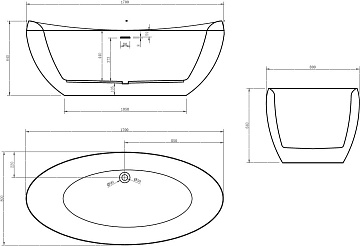 Акриловая ванна Abber 170x80 см, AB9236