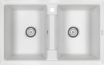 Мойка кухонная Paulmark Tandem 80/2PM238150-WH белая