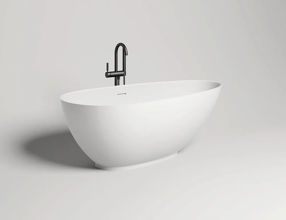 Ванна из искусственного камня Salini Paola S-Stone 160x75 см, отдельностоящая, матовая белая, овальн Sancos — официальный сайт