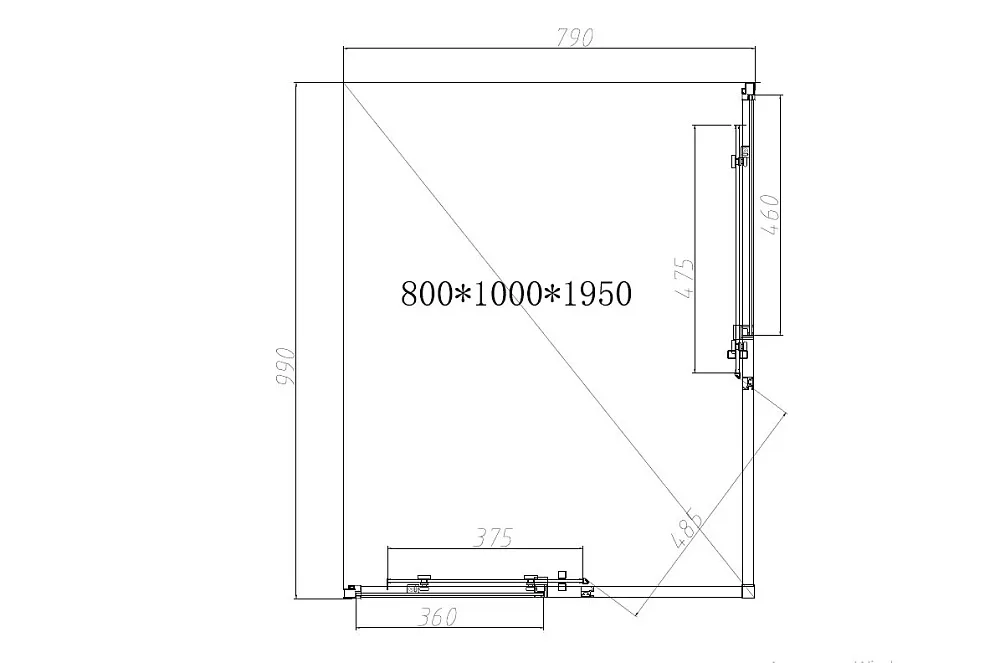 Душевой уголок Vincea Slim-N VSS-4SN8010CLG 100х80, профиль брашированное золото, стекло прозрачное Sancos — официальный сайт