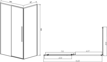 Душевой уголок Vincea Slim-N VSR-4SN8014CL 140х80 см, профиль хром