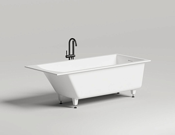 Ванна из искусственного камня Salini Cascata Kit S-Sense 180x80 см, встраиваемая, матовая белая, на 