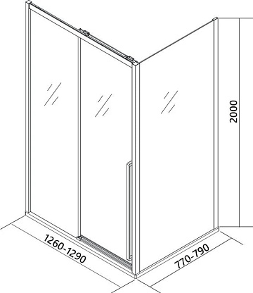Душевой уголок Veconi Premium Trento PTC-SP-30B 130x80, профиль черный матовый, стекло прозрачное