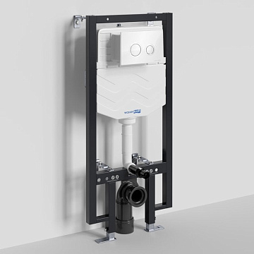 Система инсталляции для унитазов Wasserkraft Vils 56TLT.010.ME.WH01, с кнопкой смыва белой