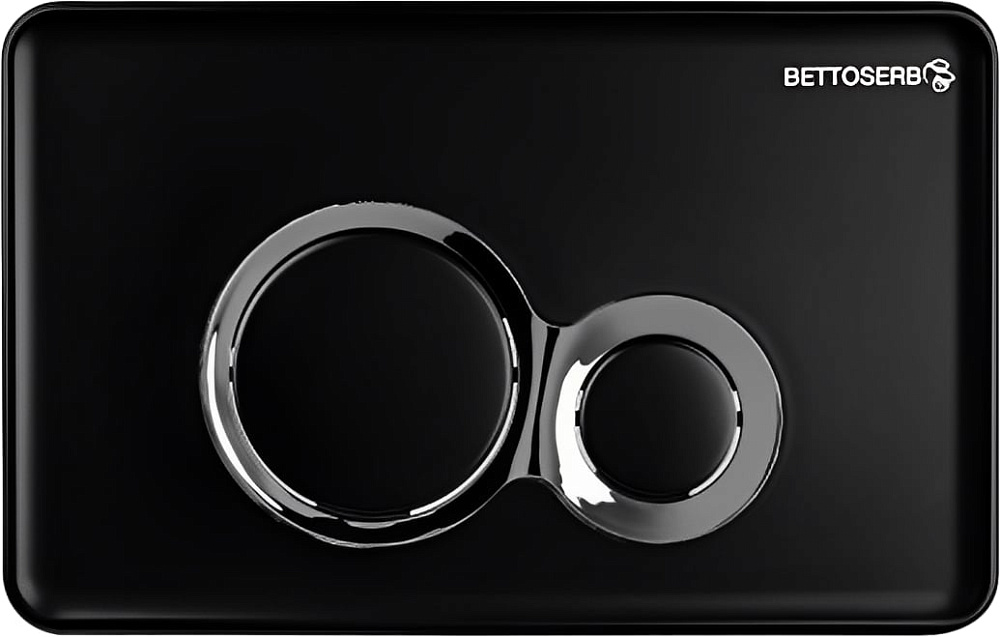 Кнопка смыва BETTOSERB Sava Fix Slim Jerez 40006461 черный матовый, хром глянец