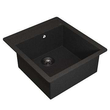 Кухонная мойка кварцевая Uperwood Quartz UPD-07-04, прямоугольная, черная