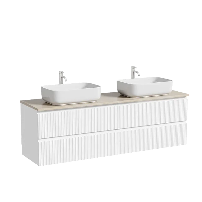 Тумба с раковиной Sancos Snob T 160 bianco, столешница бежевая TT160A2X, раковина CN5043 Sancos — Оригинал