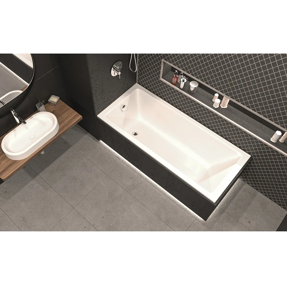 Акриловая ванна WHITECROSS Wave Slim 140x70 см, встраиваемая, белая Sancos — официальный сайт