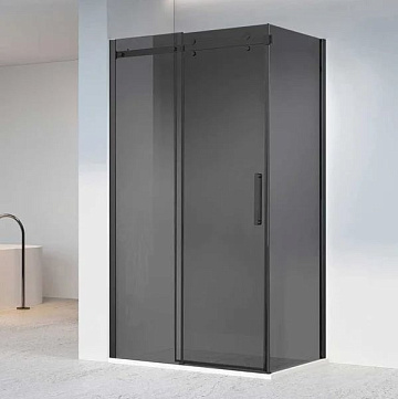 Душевой уголок Vincea Como-N VSR-4CN1013CGB 130х100, профиль матовый черный, стекло тонированное сер