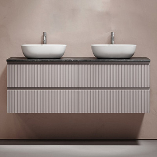Тумба с раковиной Sancos Snob T 140 doha soft, столешница черный мрамор TT140A1X, раковина CN6009