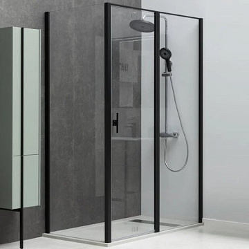 Душевой уголок Allen Brau Priority 140x90, профиль черный браш, стекло прозрачное