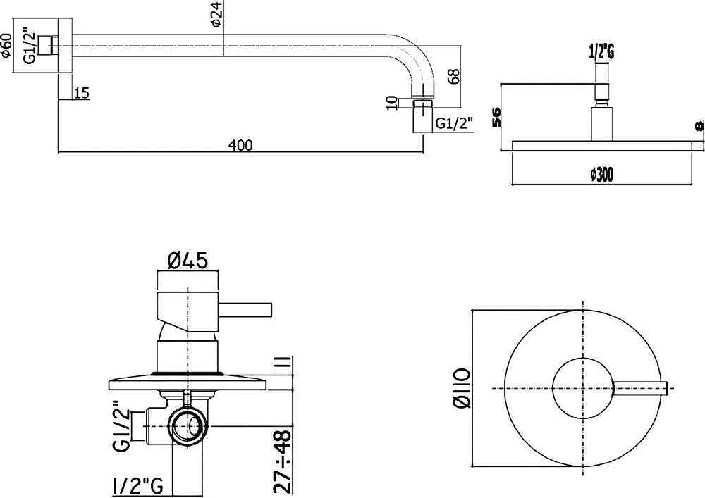 Душевой комплект Paffoni Light KITLIG011BOKING С ВНУТРЕННЕЙ ЧАСТЬЮ, верхний душ 30 см, белый Sancos — официальный сайт