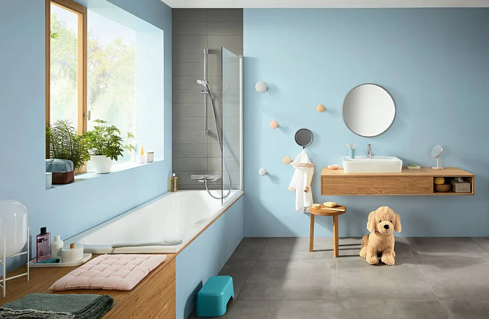 Термостатический смеситель Hansgrohe Ecostat E 15774000, для ванны с душем Sancos — официальный сайт