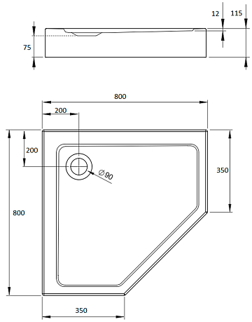 Поддон для душа Radaway Doros PT Compact 80x80 с сифоном
