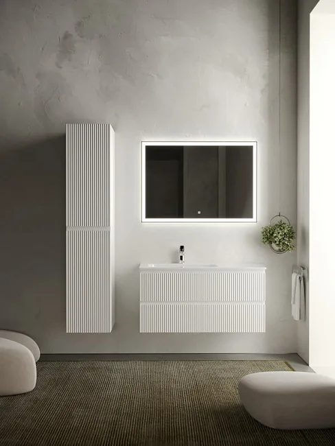 Тумба под раковину Sancos Snob R 100 подвесная Bianco (белый), SNR100LW Sancos — Оригинал