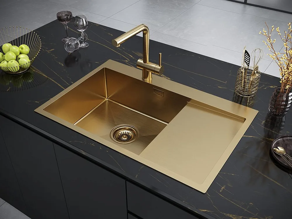 Мойка кухонная Paulmark Velten PM807851-BGL L, золото Sancos — официальный сайт