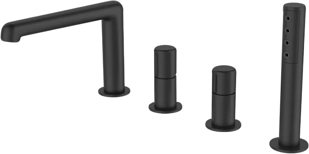 Смеситель на борт ванны BelBagno Uno BVD4-NERO, черный матовый Sancos — официальный сайт