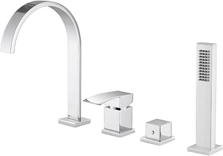 Смеситель на борт ванны Abber Wasserfall AF8613, хром